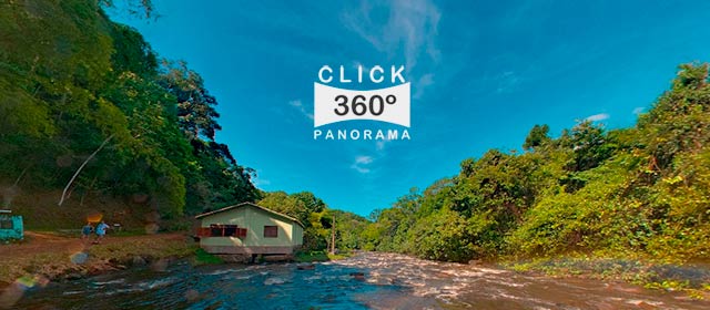 Foto 360 graus na Cachoeira Pancada Grande, em reserva ambiental no sul da Bahia em foto 360 graus do AYRTON especialista e pioneiro no Brasil da tÃ©cnica de fotografia panoramica imersiva